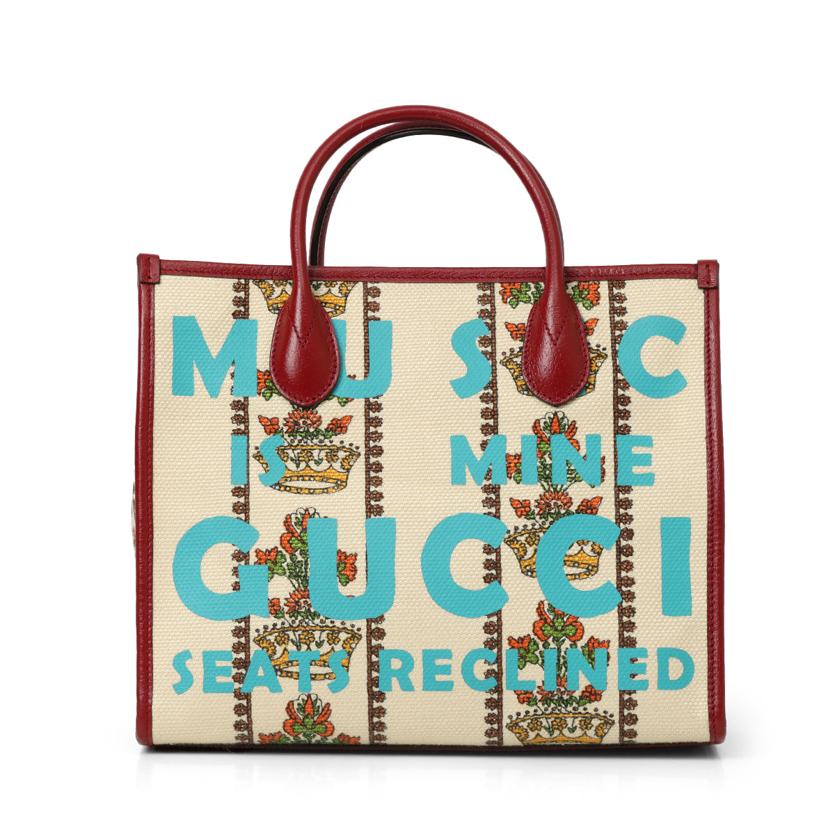 Beige/Maroon 100 Centennial Music Small Tote Bag