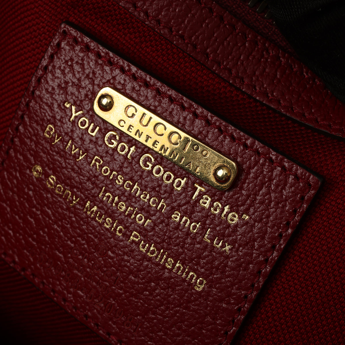 Beige/Maroon 100 Centennial Music Small Tote Bag