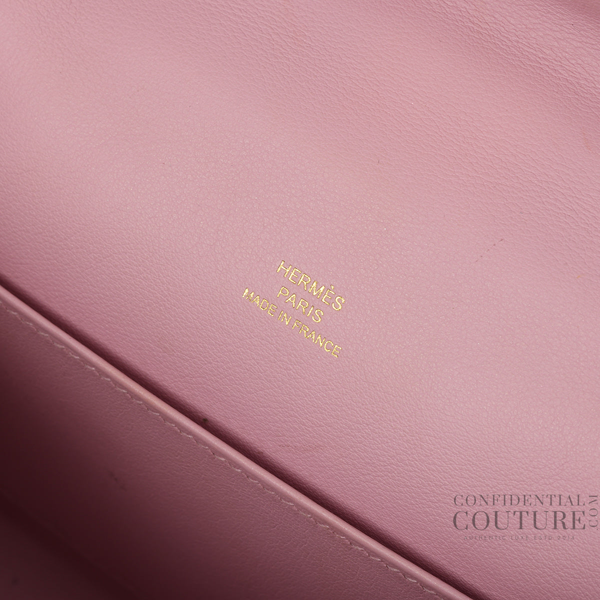 Kelly Pochette Veau Swift Mauve Sylvestre with Rose Gold Hardware