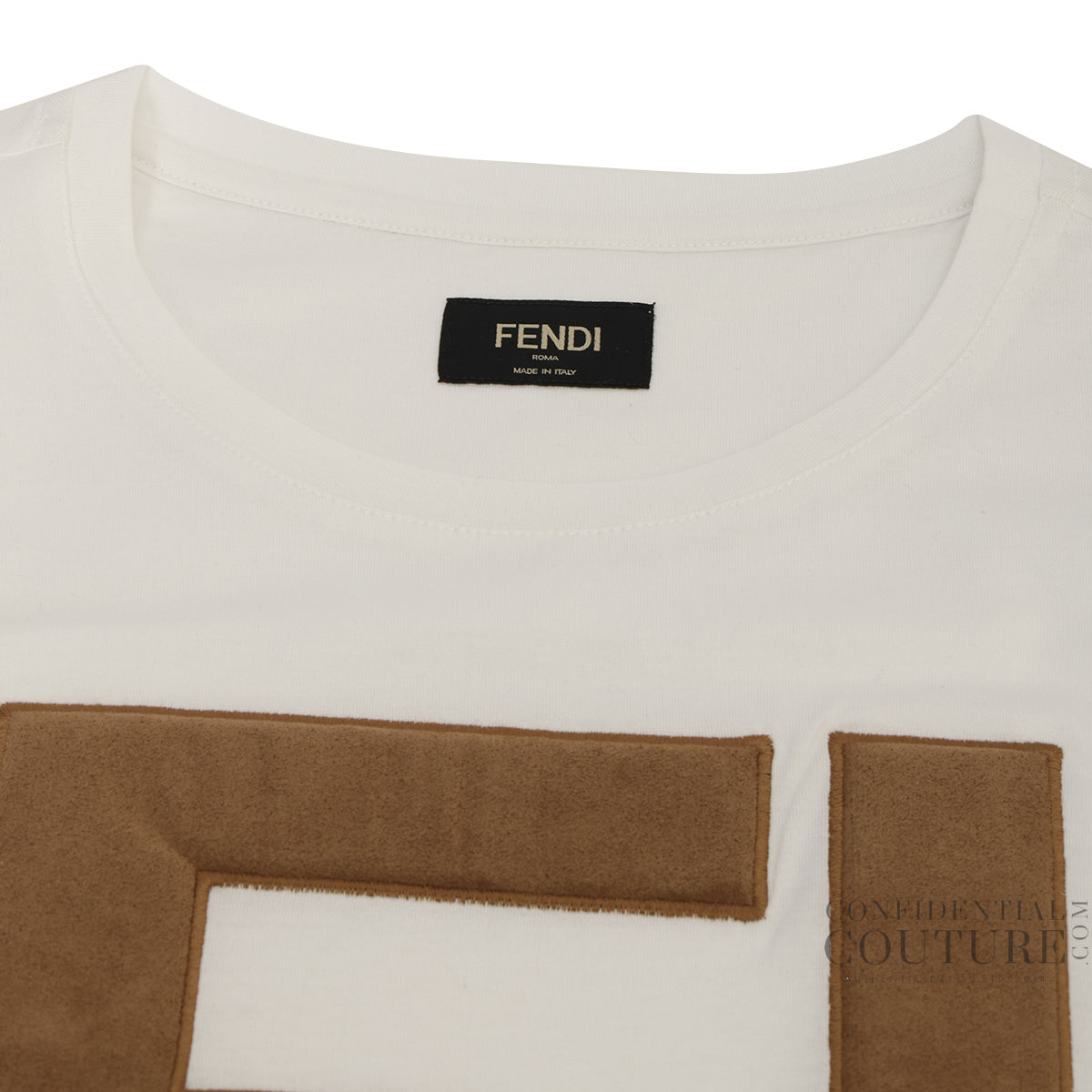 White 'FF' Patch T-Shirt Small