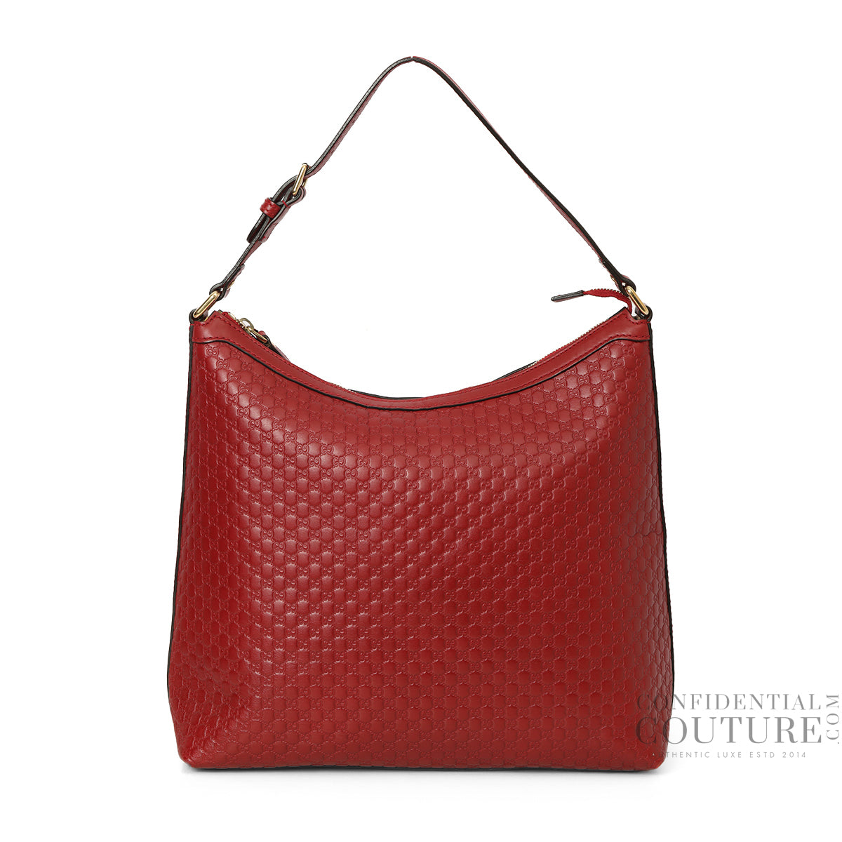 Microguccissima Leather Red Hobo Bag