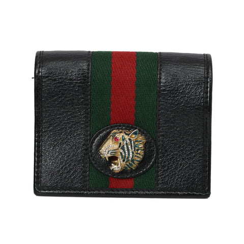 Rajah Black Card Case Web Accent Wallet One Size