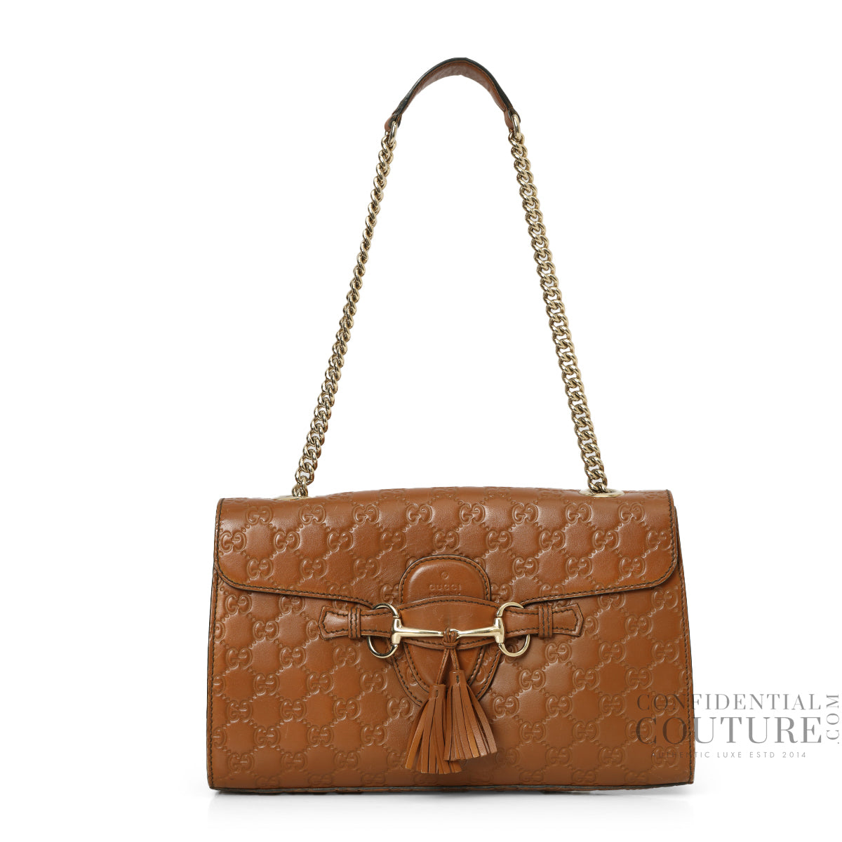 Guccissima Emily Red Monogram Embossed Shoulder Bag