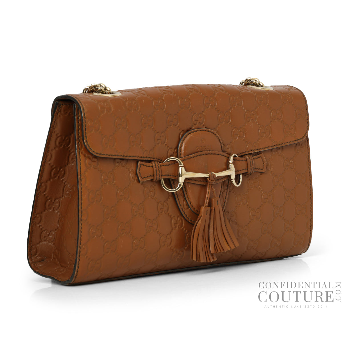 Guccissima Emily Red Monogram Embossed Shoulder Bag