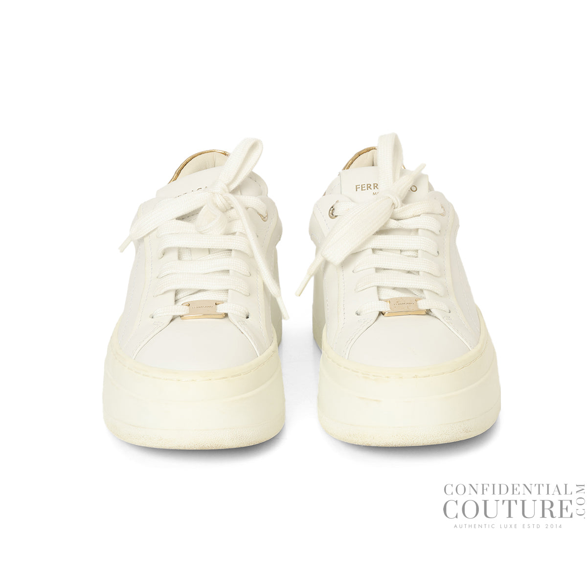 White/Gold Wedge Sneaker- EU 7.5