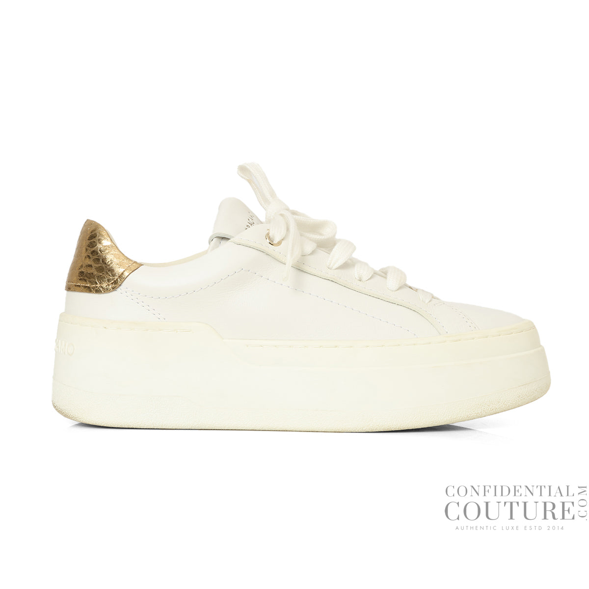 White/Gold Wedge Sneaker- EU 7.5