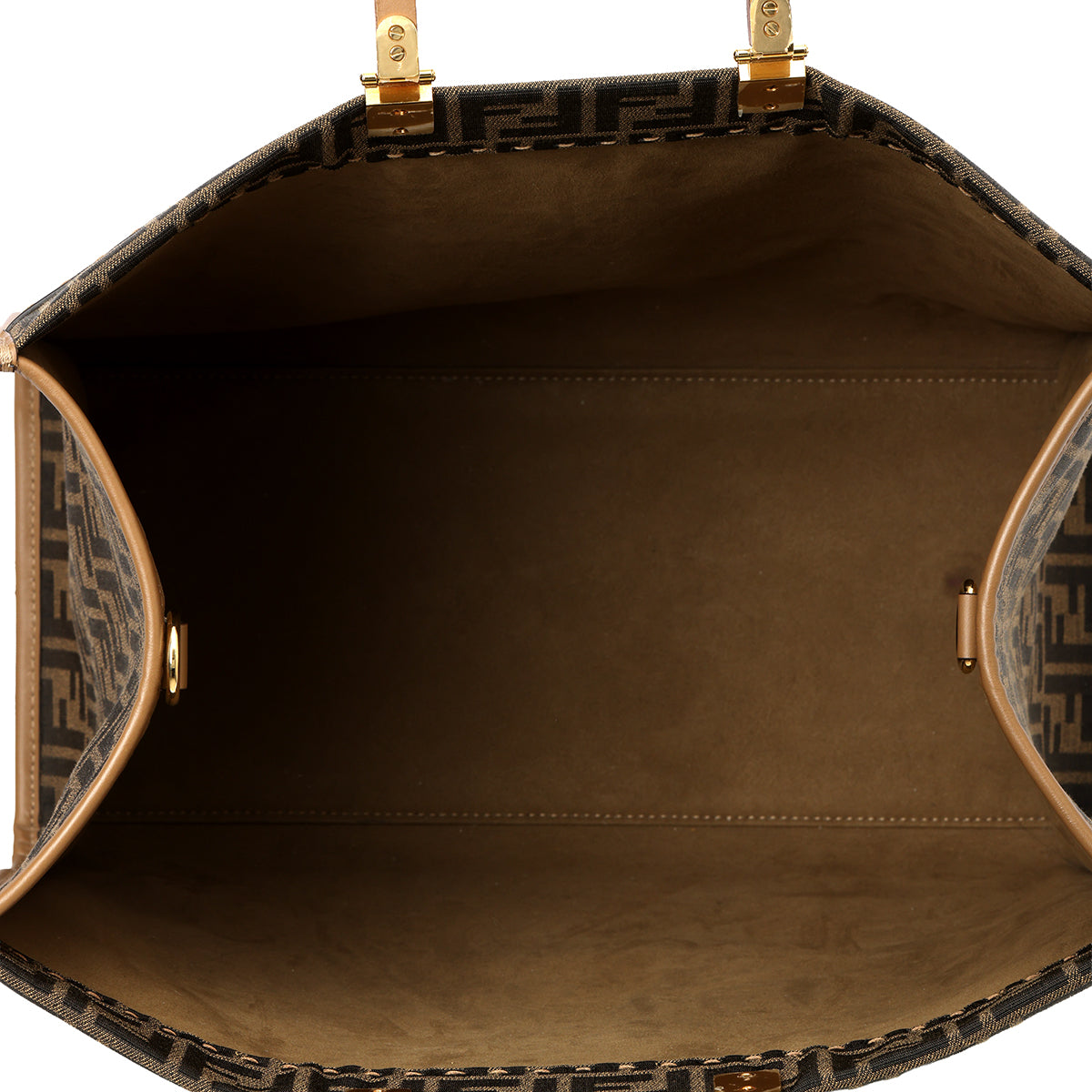 Sunshine Large Brown FF Jacquard Fabric Shopper