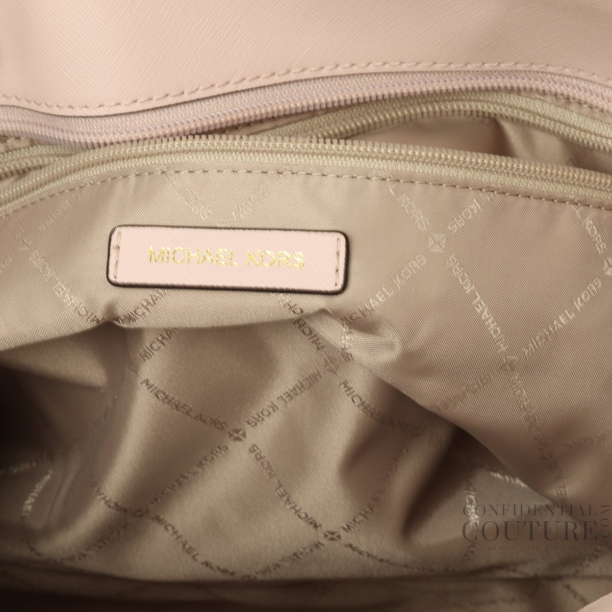 Gilly Large Color-Block Baby Pink & White Logo Tote Bag