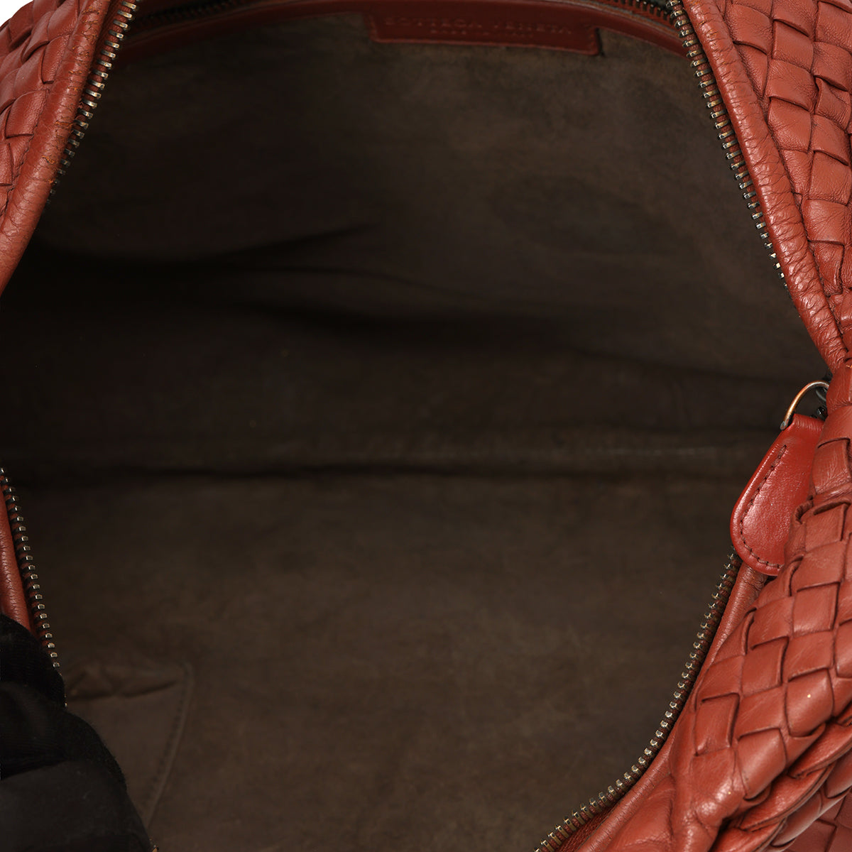 Brown Intrecciato Woven Nappa Leather Large Veneta Hobo Bag