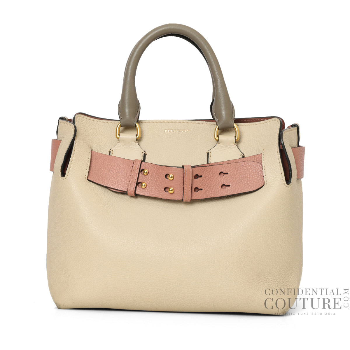 Limestone/Dusty Rose Tri-Color Leather Small Belt Bag