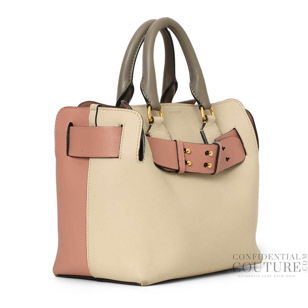 Limestone/Dusty Rose Tri-Color Leather Small Belt Bag