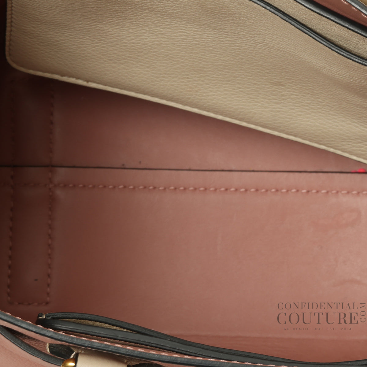 Limestone/Dusty Rose Tri-Color Leather Small Belt Bag