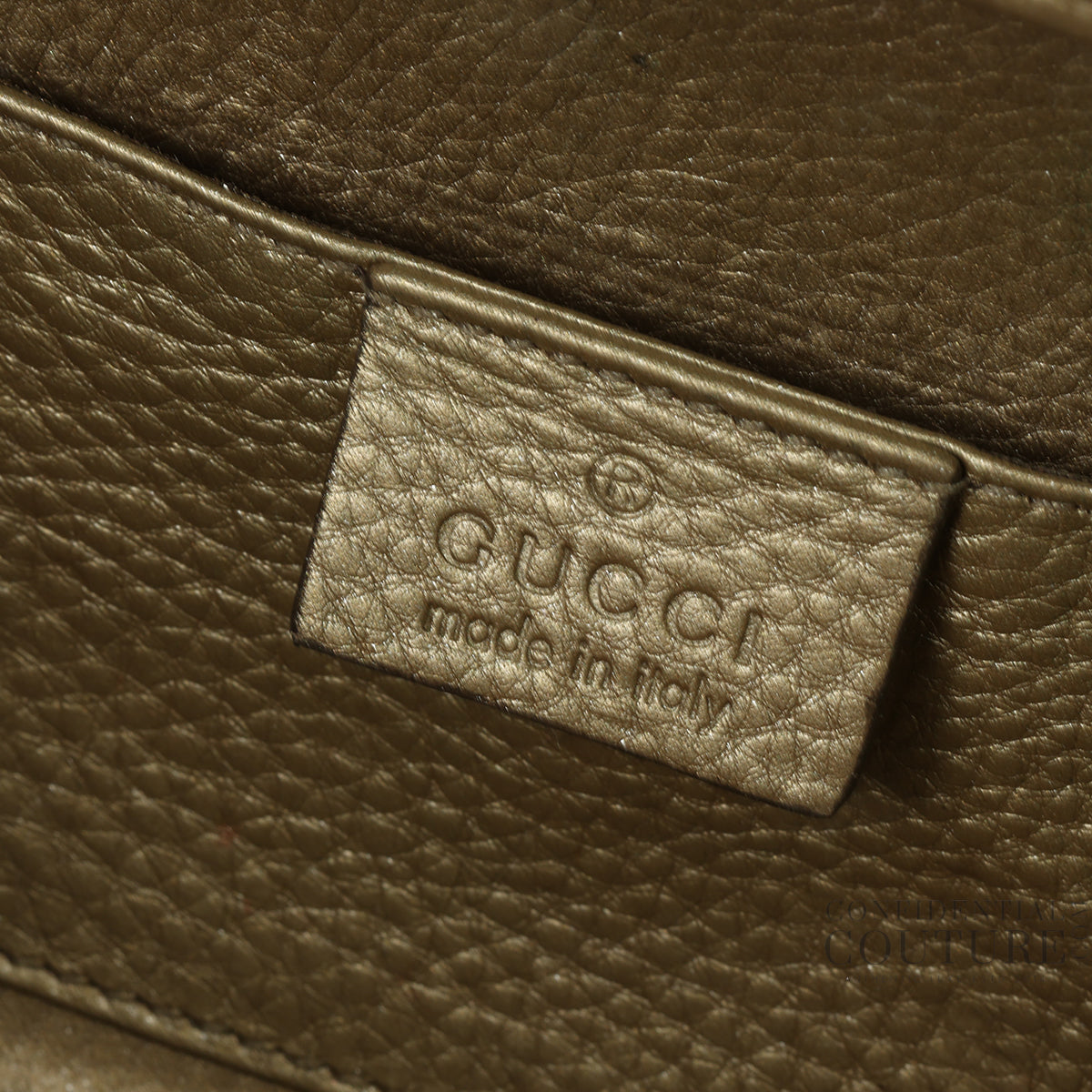 Gold Soho Hard Case Clutch Bag