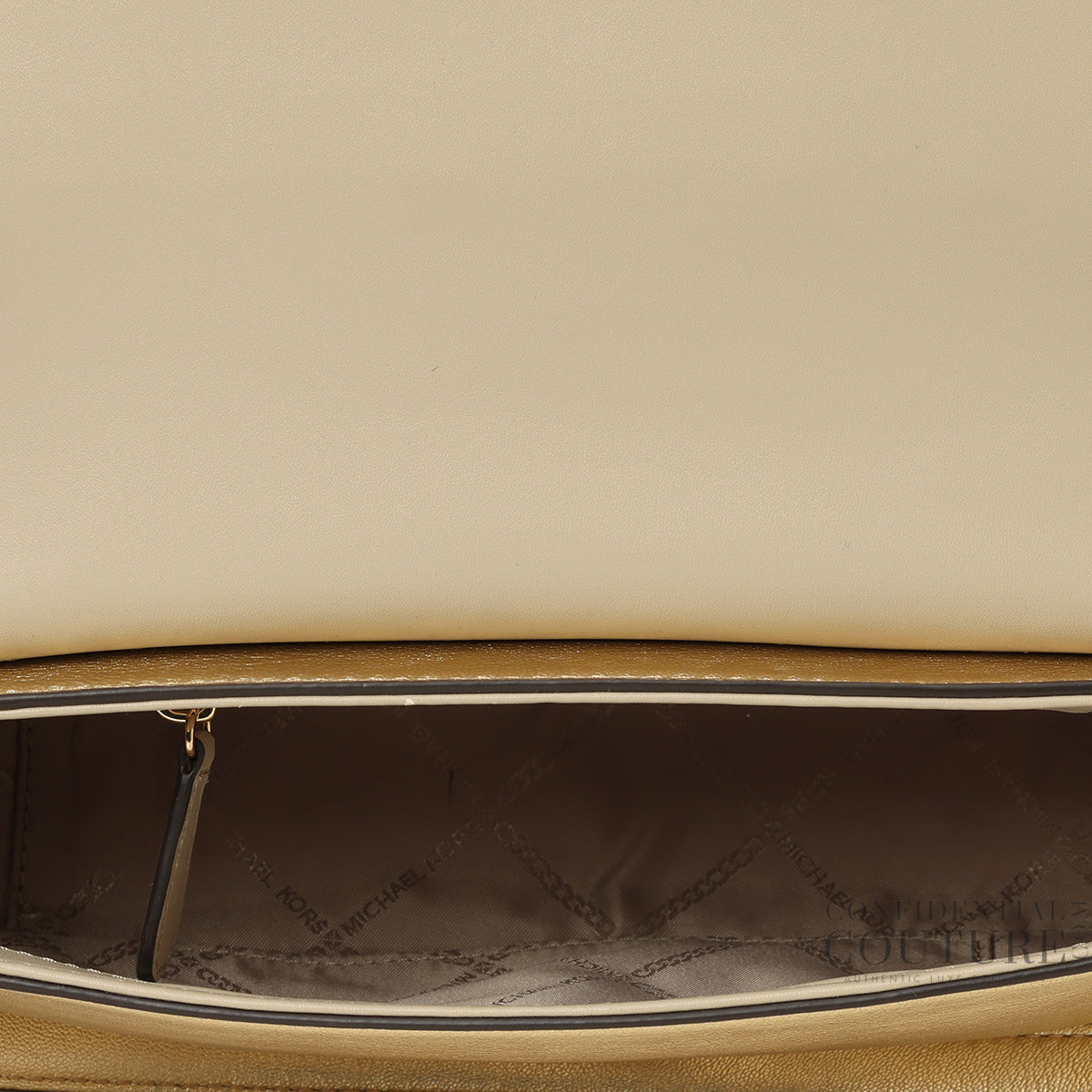 Parker Medium Gold Metallic Leather Shoulder Bag