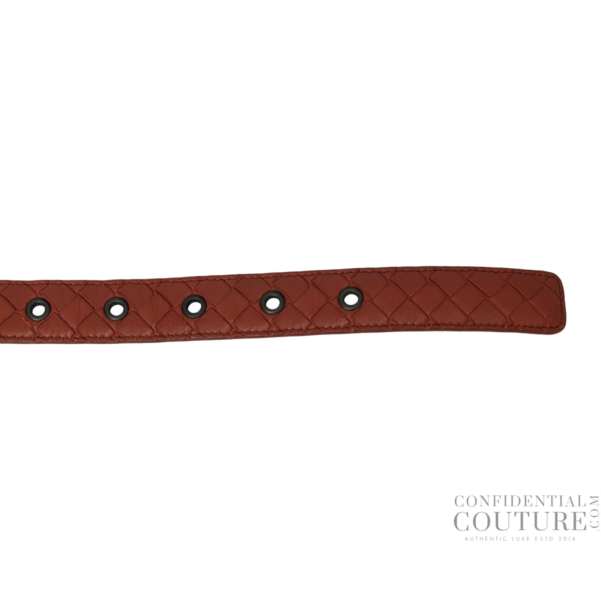 Brick Intrecciato Leather Belt 36
