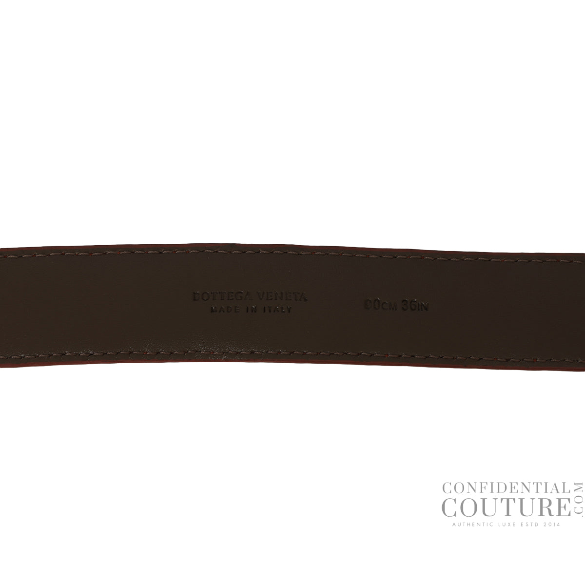 Brick Intrecciato Leather Belt 36