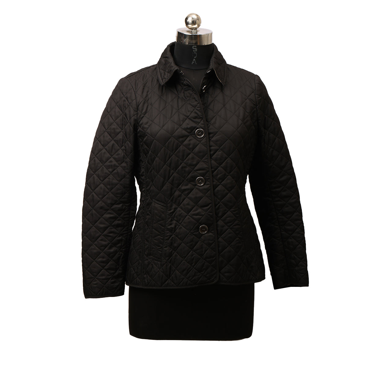 Button-Front Quilted Jacket - M