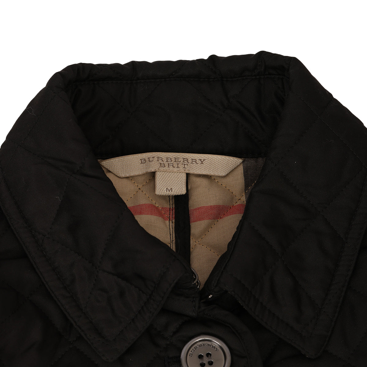 Button-Front Quilted Jacket - M