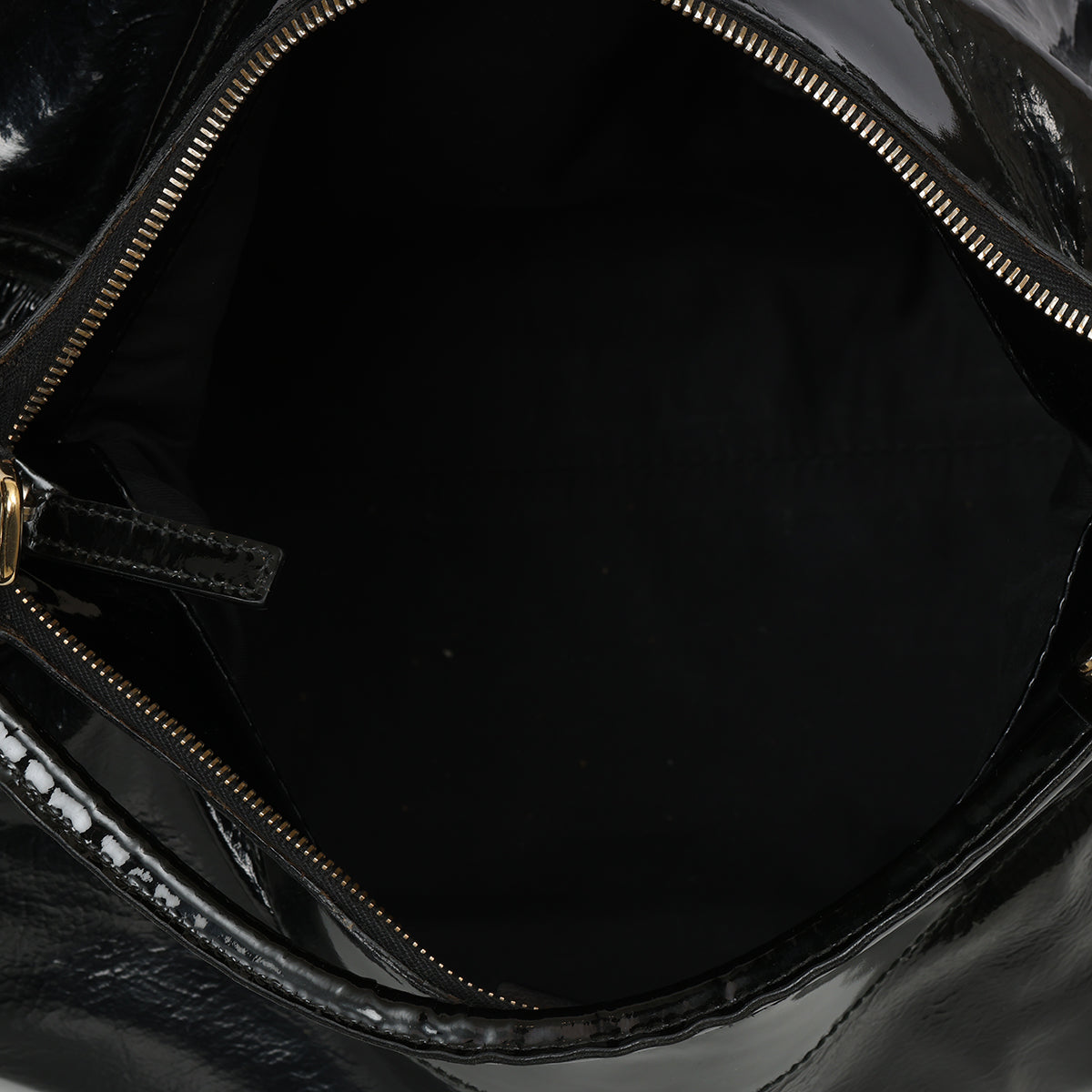 Black Patent Leather Abbey D-Ring Shoulder Bag