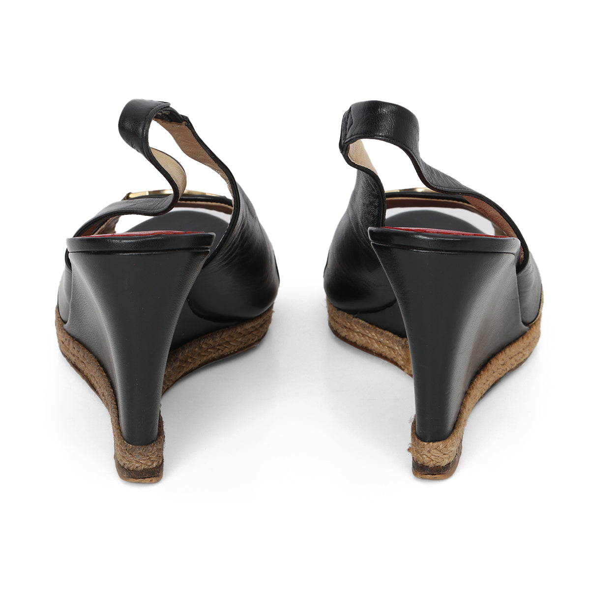 CH Black Leather Slingback Pumps - Size 39