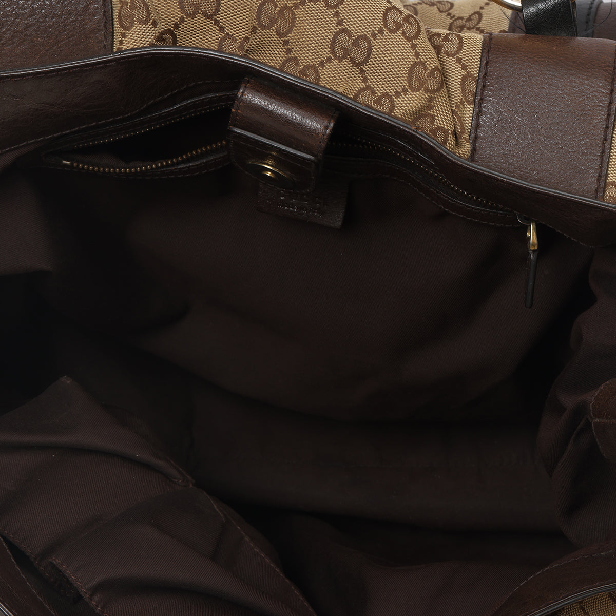 Beige/Ebony GG Canvas Interlocking G Large Tote Bag