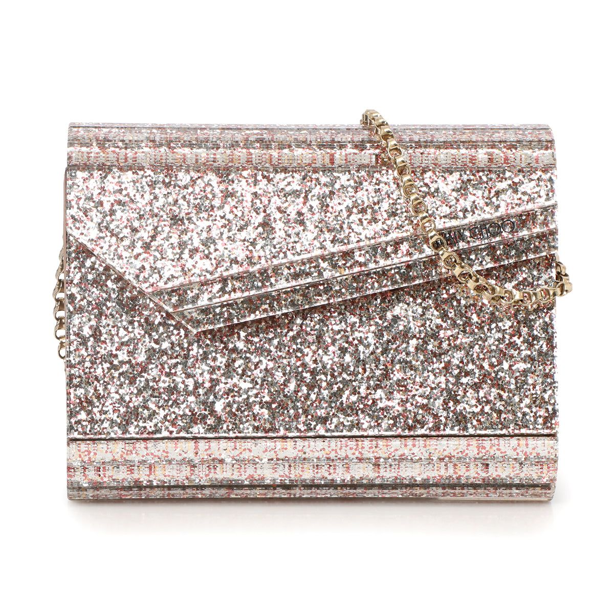 Candy Coarse Glitter Clutch with Chain Strap