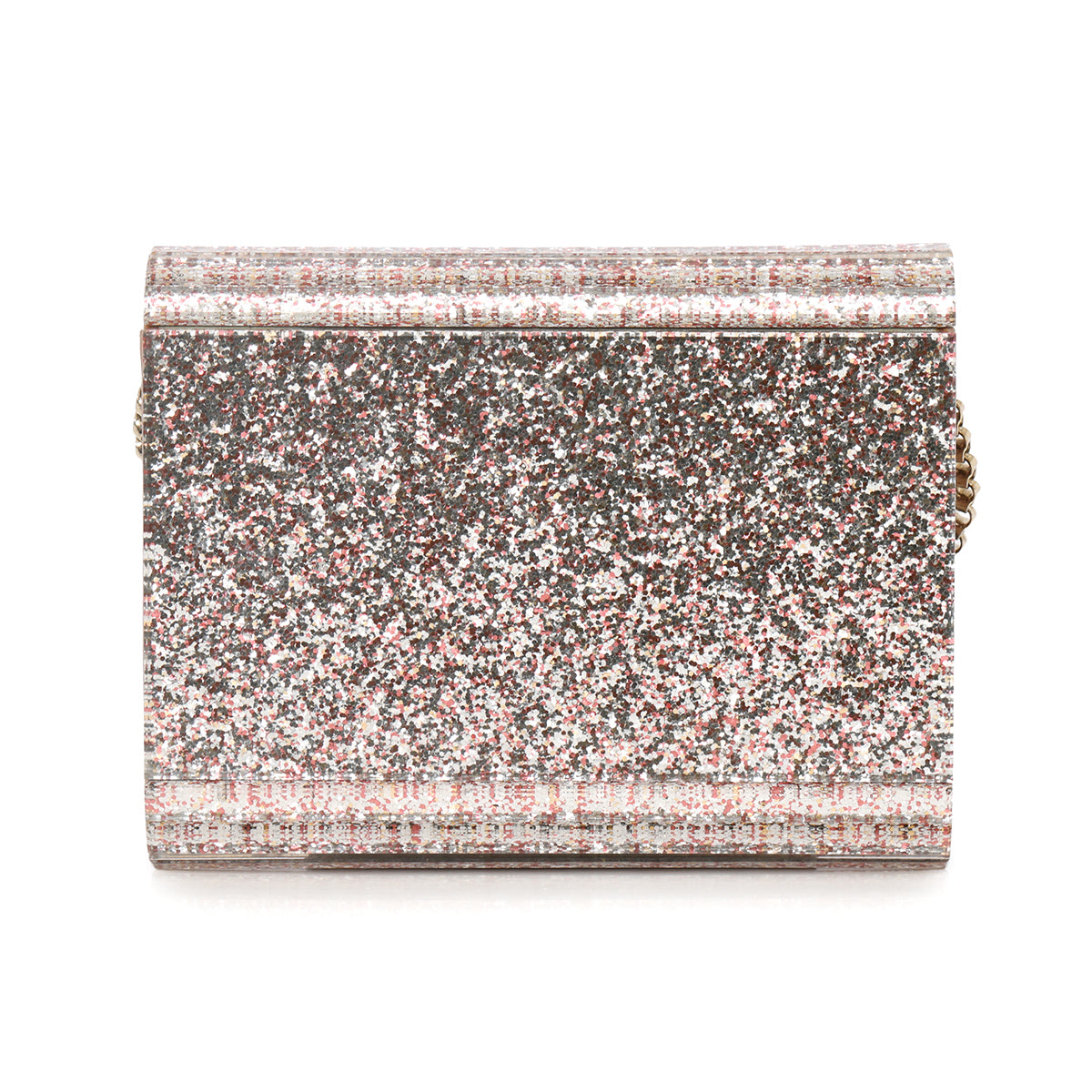 Candy Coarse Glitter Clutch with Chain Strap