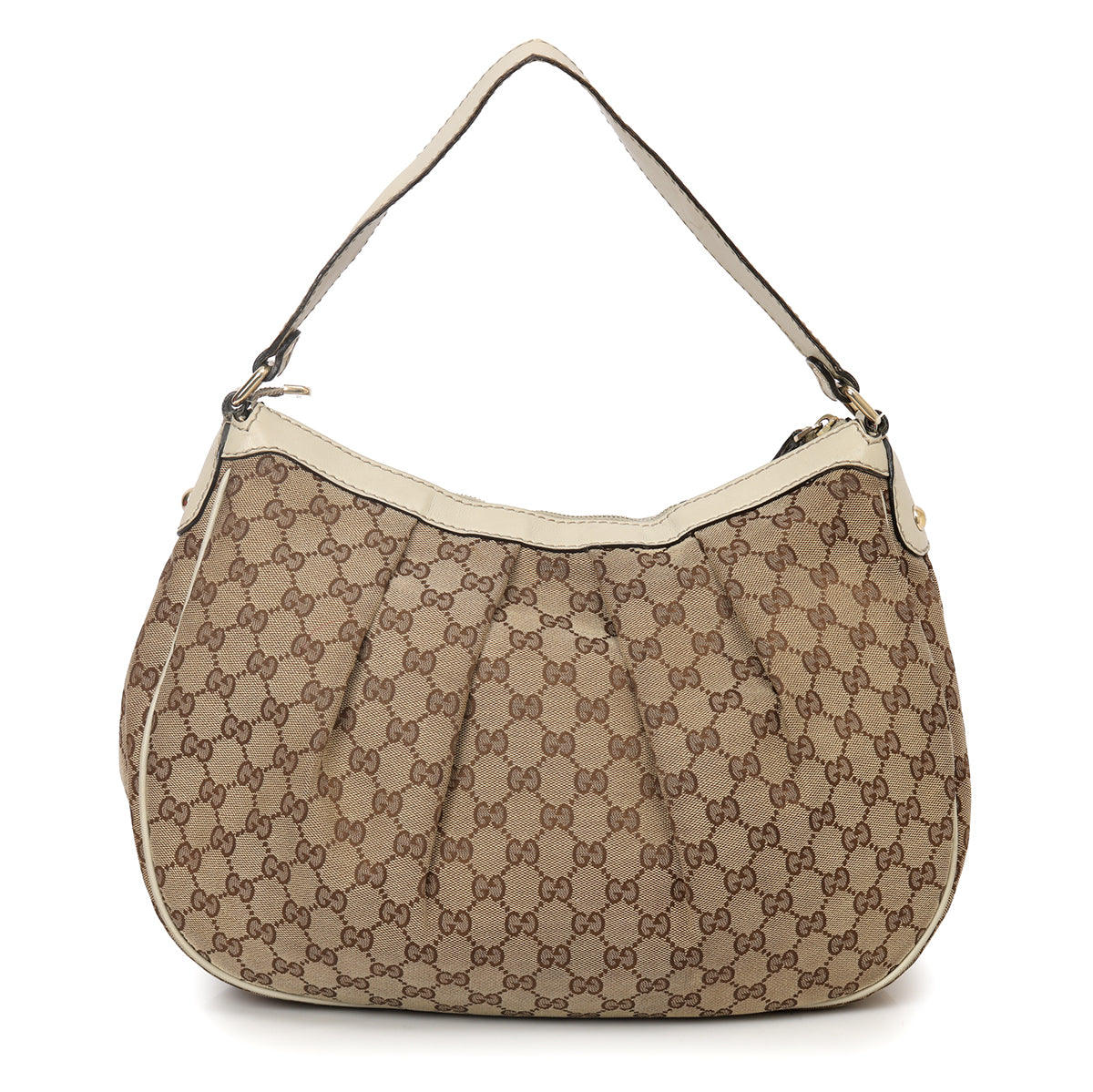 Beige/Ivory GG Canvas Medium Sukey Hobo Bag
