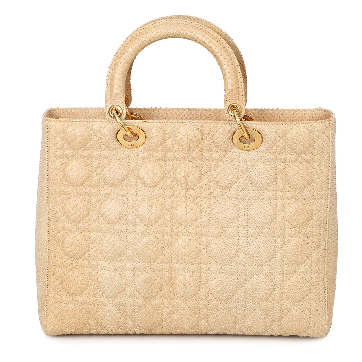 Beige Python Large Lady Dior Bag