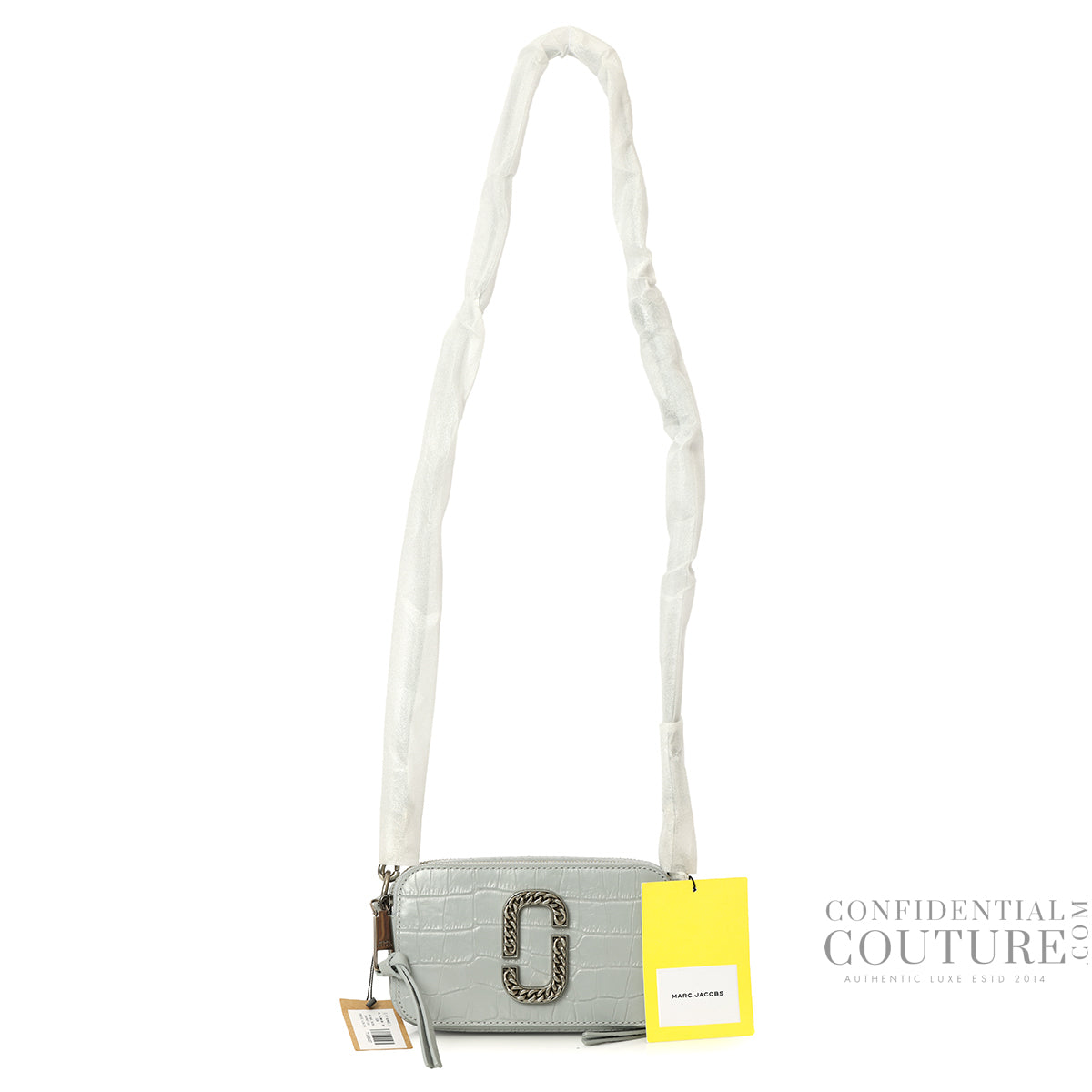 Grey The Snapshot Croc-Embossed Sling Bag