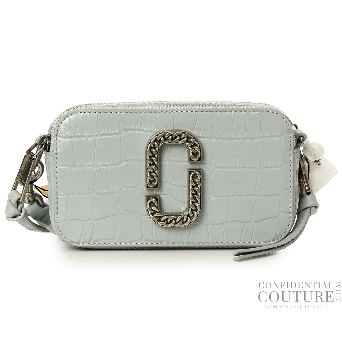 Grey The Snapshot Croc-Embossed Sling Bag
