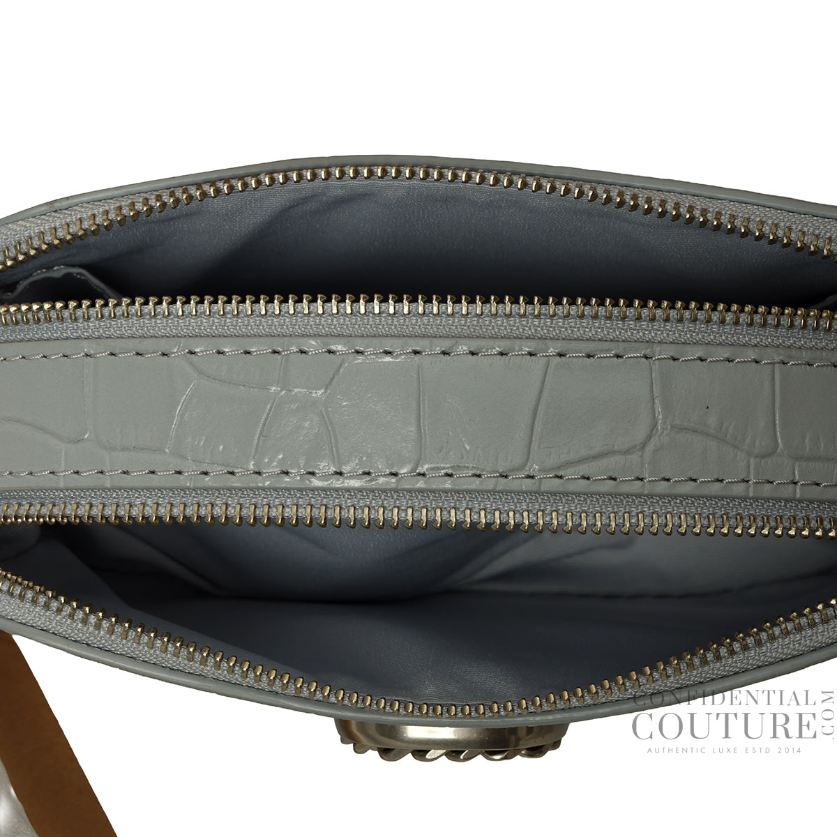 Grey The Snapshot Croc-Embossed Sling Bag