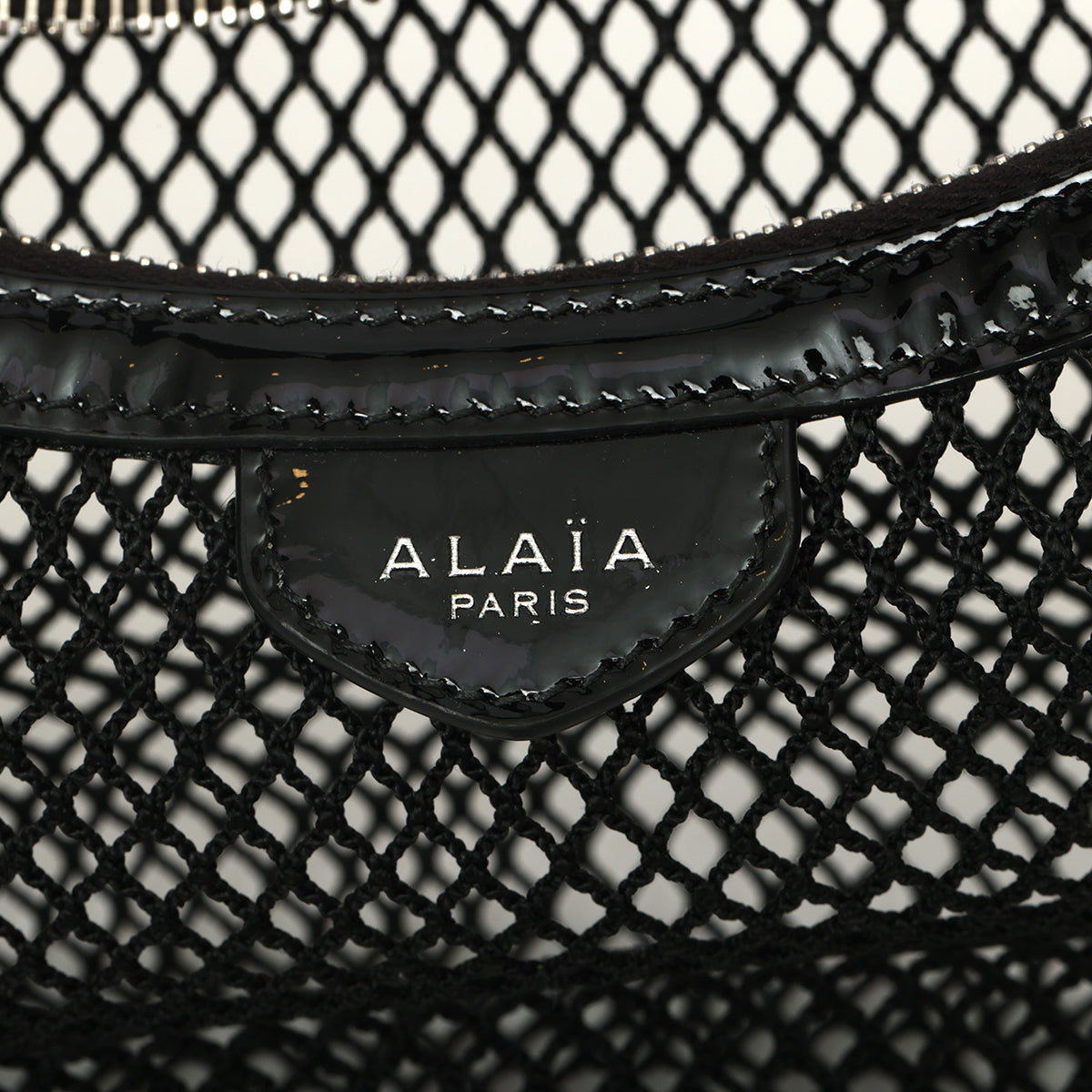 Demi Lune Bag In Fishnet Black Shoulder Bag