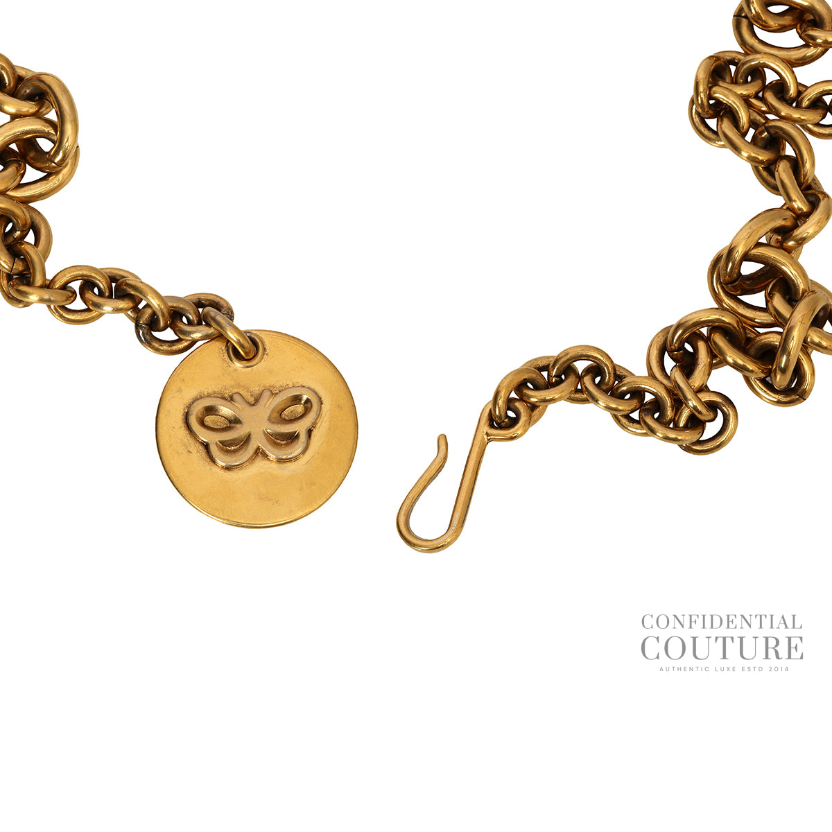 Gold Tone Metal Chain Link Belt- One Size