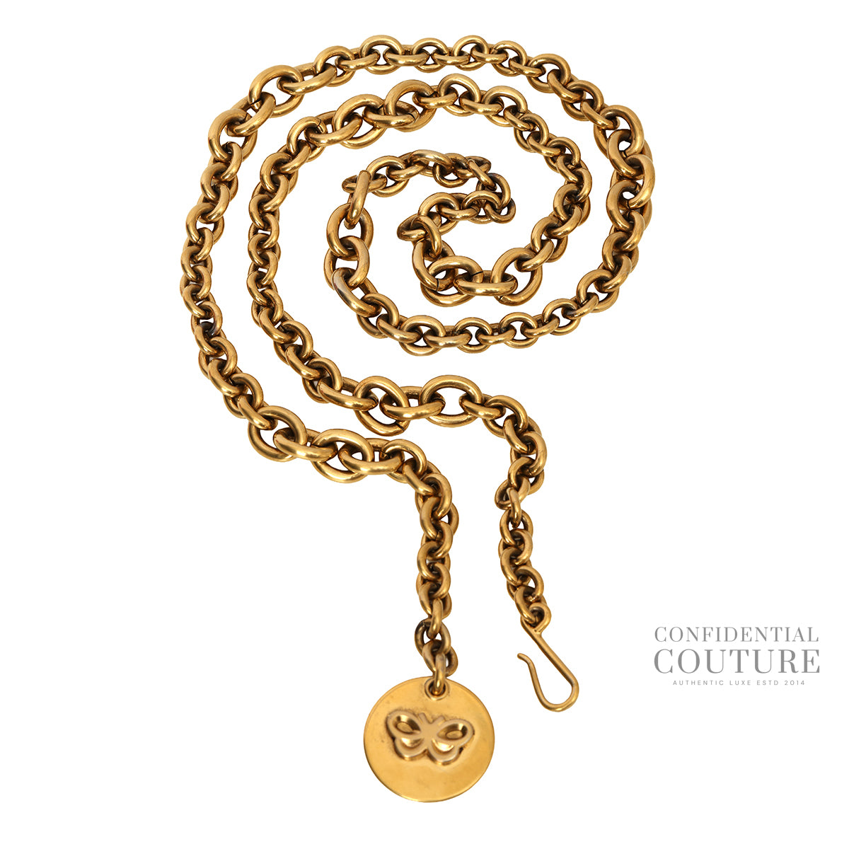 Gold Tone Metal Chain Link Belt- One Size