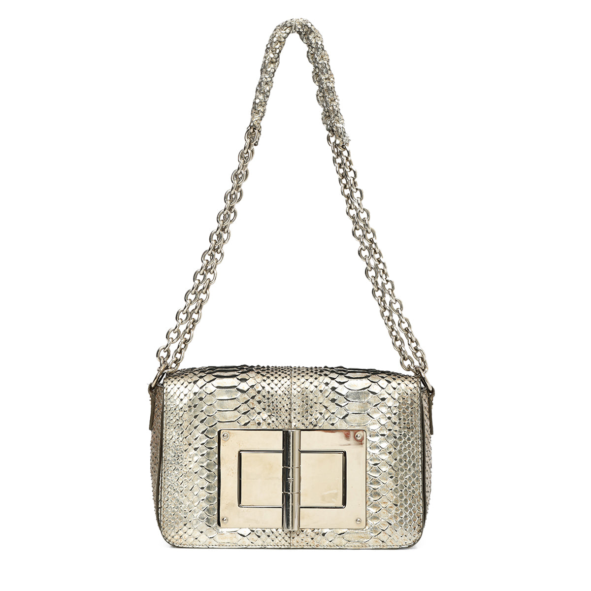 Medium Python Skin Natalia Shoulder Bag