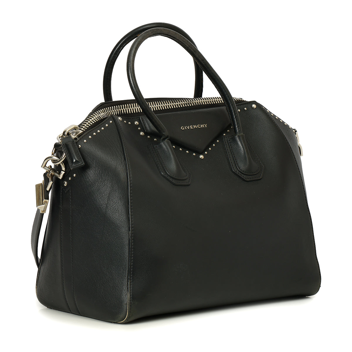 Black Medium Studded Antigona Bag