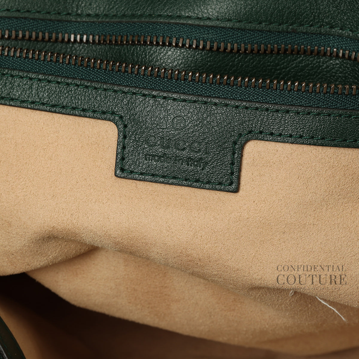 Green Leather Double G Diana Medium Double Handle Tote Bag