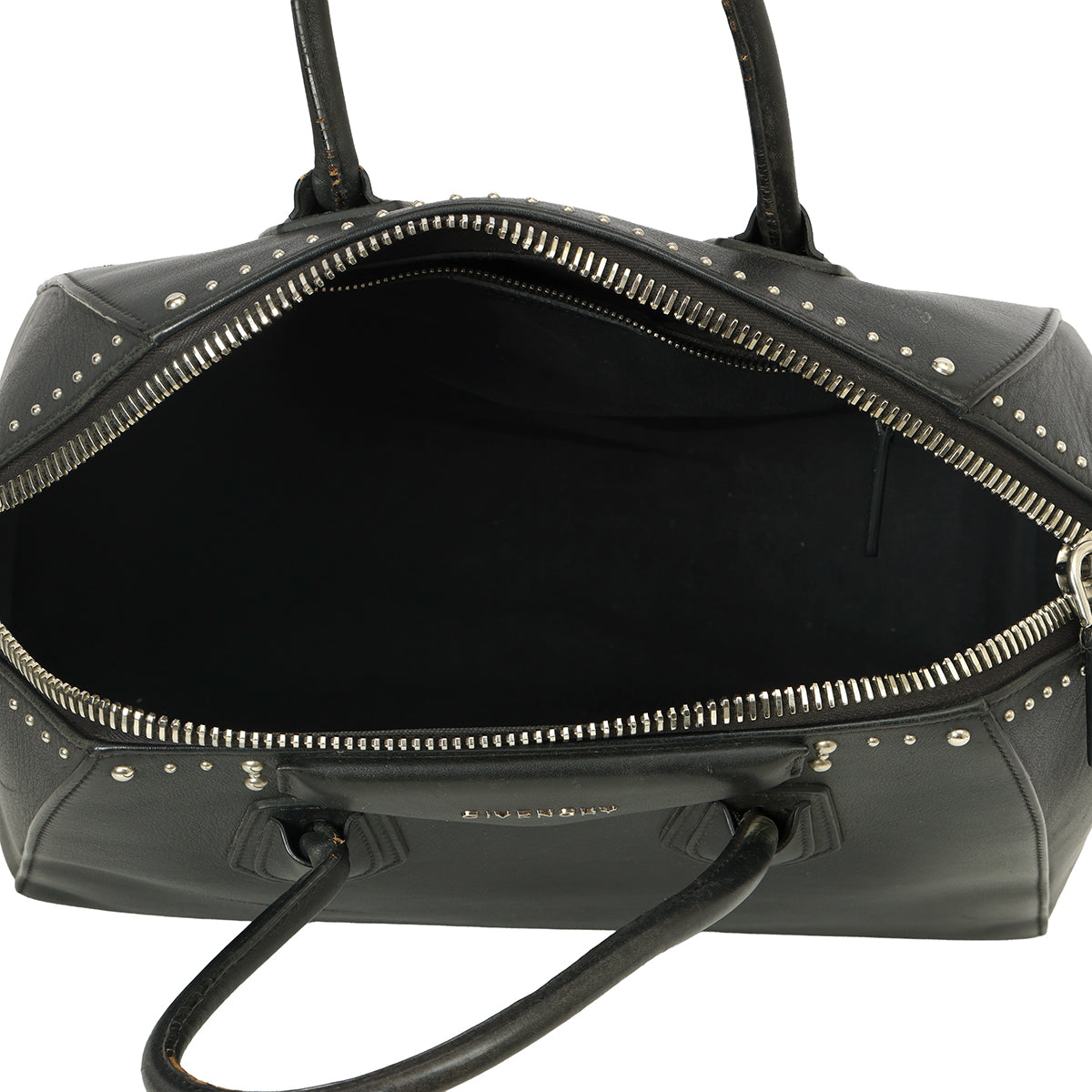 Black Medium Studded Antigona Bag
