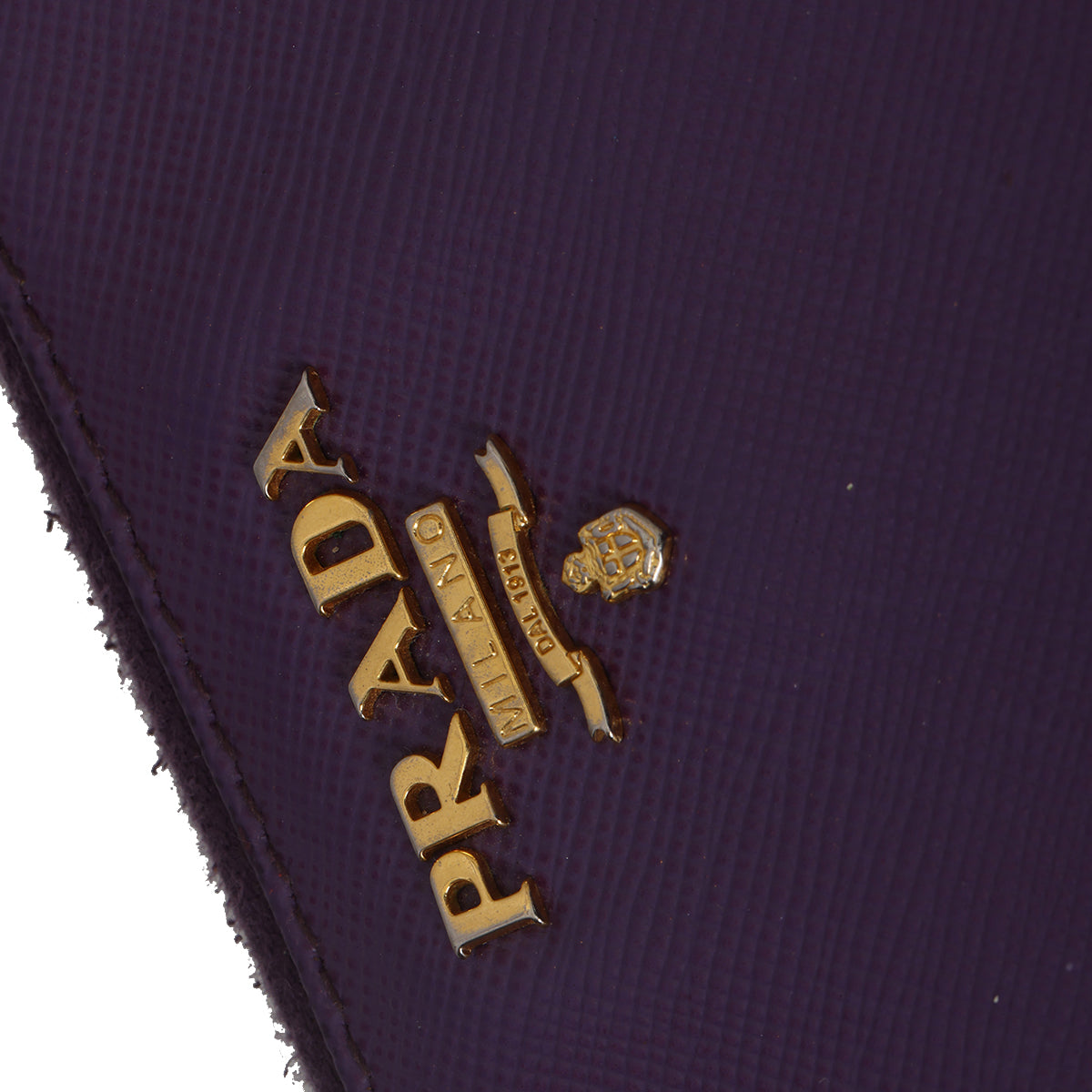 Purple Saffiano Leather Zip Around Wallet