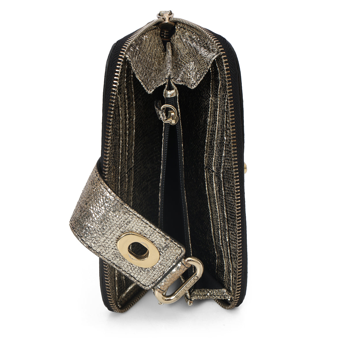 Silver Coarse Glitter Zip Around Wallet