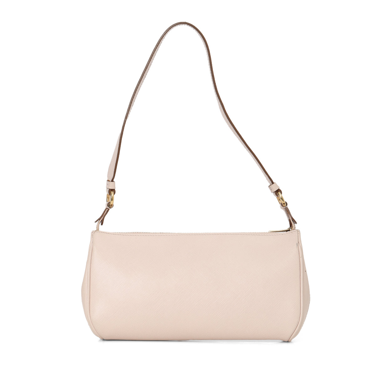 Pink Saffiano Leather Gancini Shoulder Bag