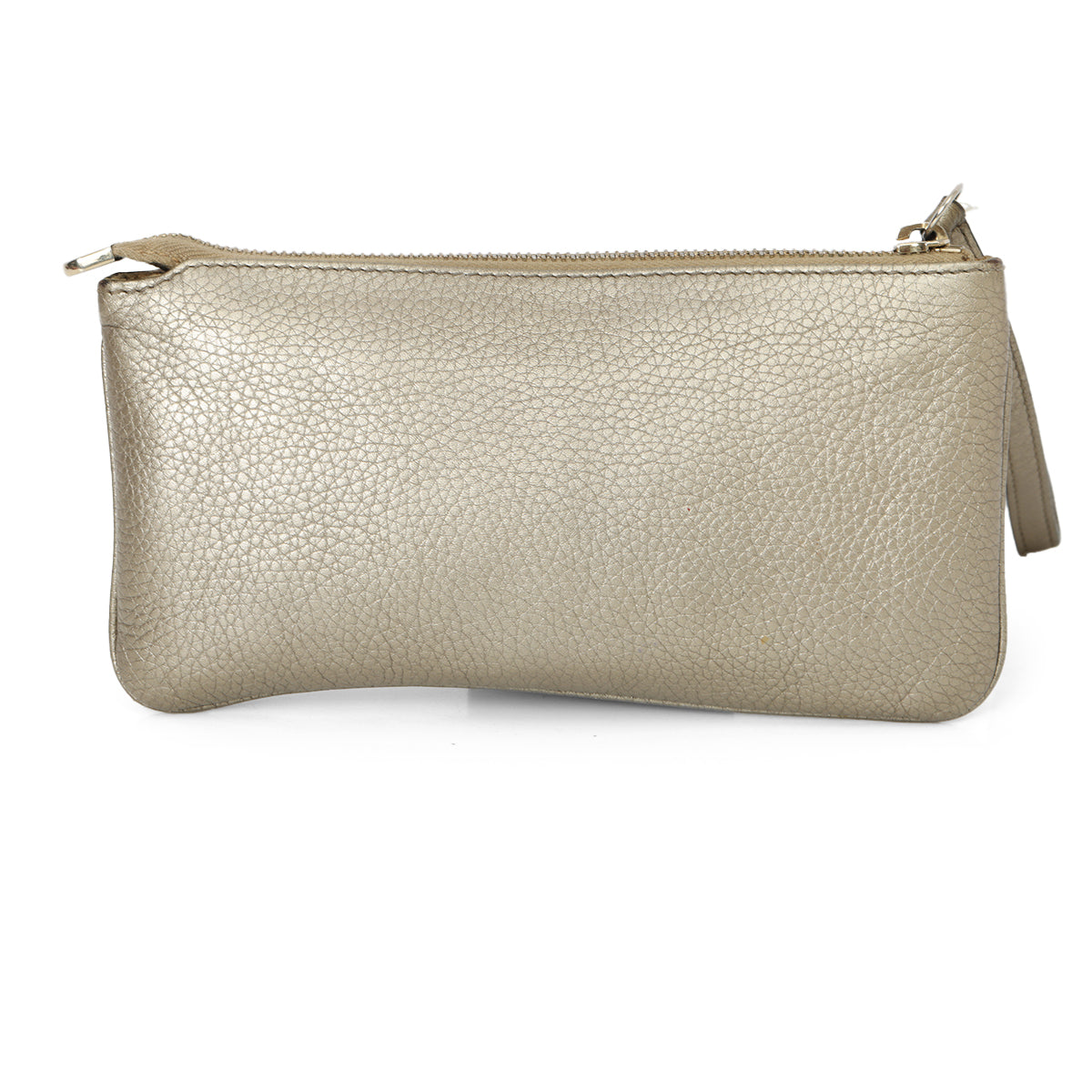 Gold Soho Pebbled Leather Wristlet