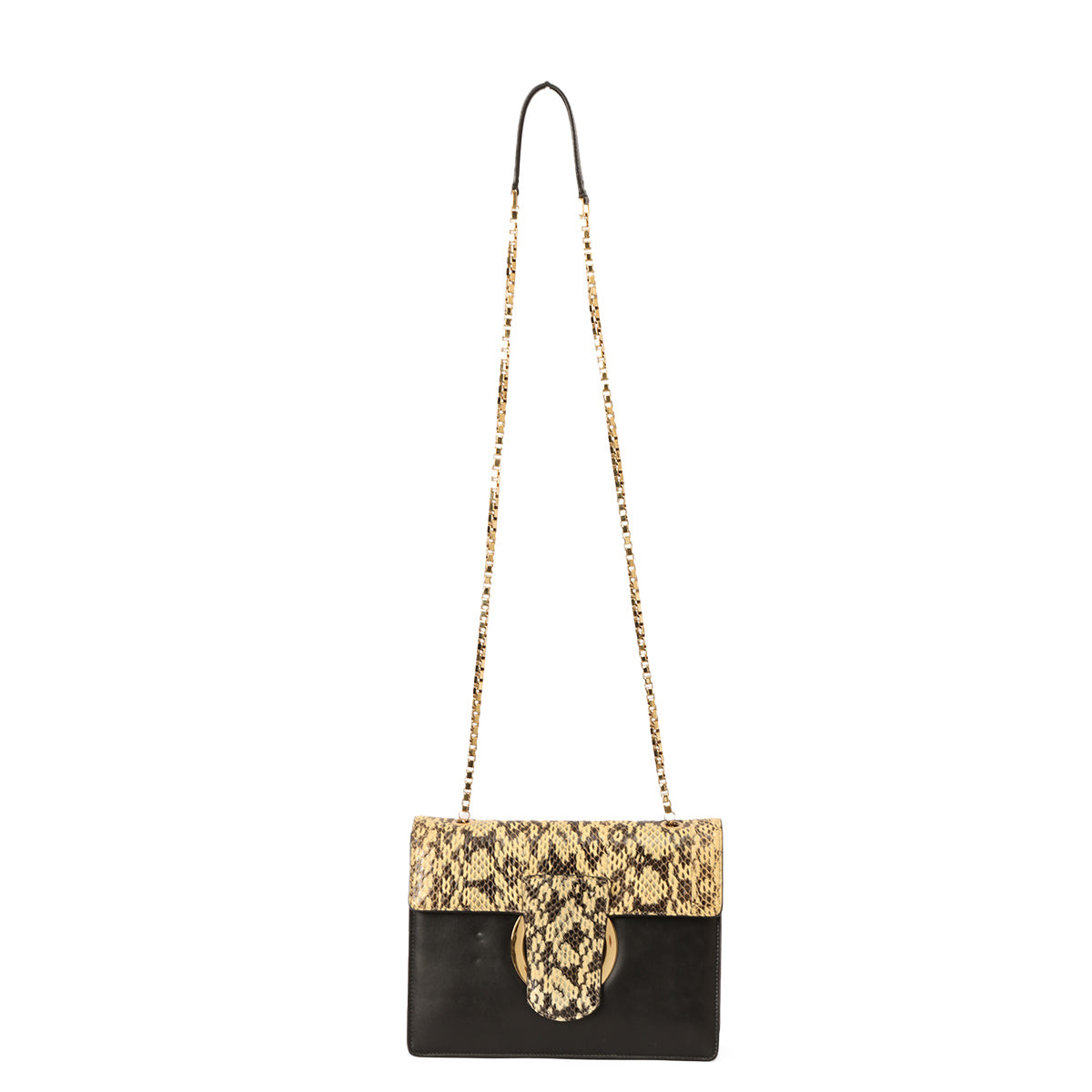 Black Python Thalia Flap Bag One Size