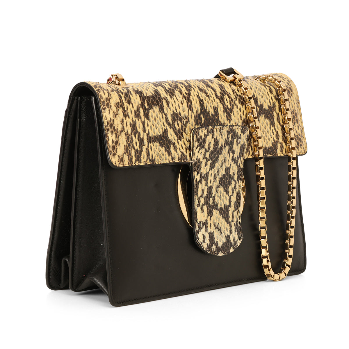 Black Python Thalia Flap Bag One Size