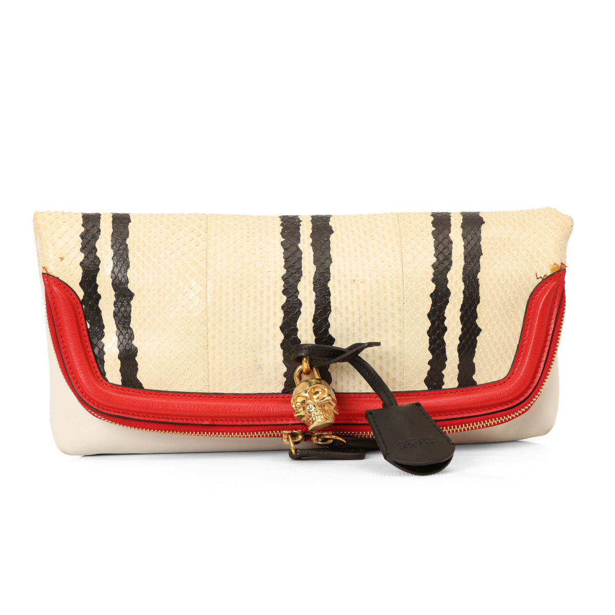Python Padlock Foldover Skull Clutch One Size