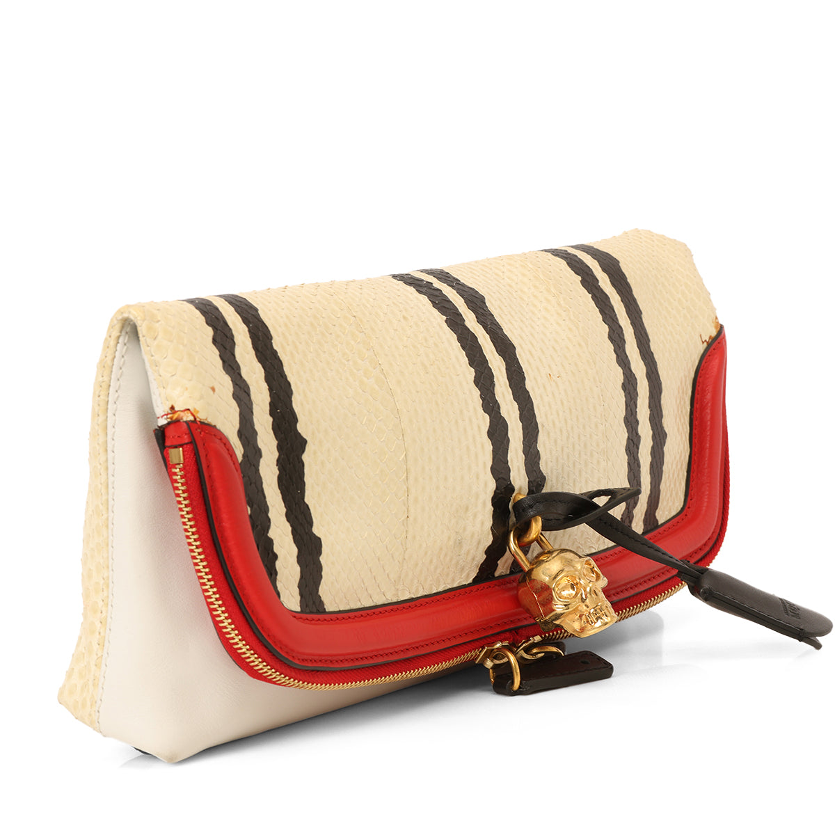 Python Padlock Foldover Skull Clutch One Size