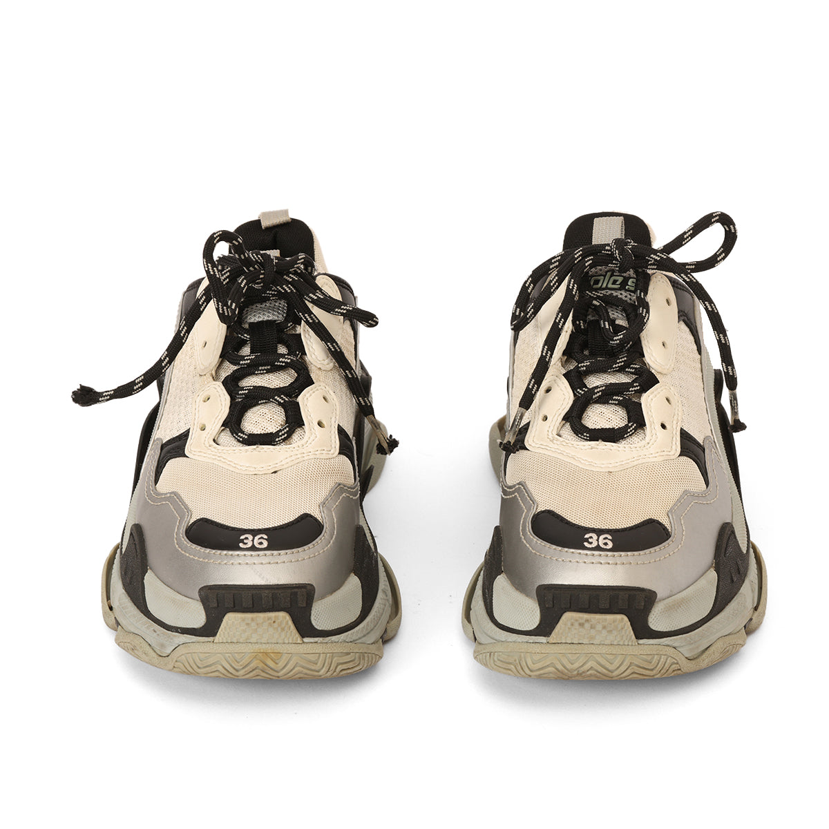 Triple S Grey And Black Sneakers Size: 36