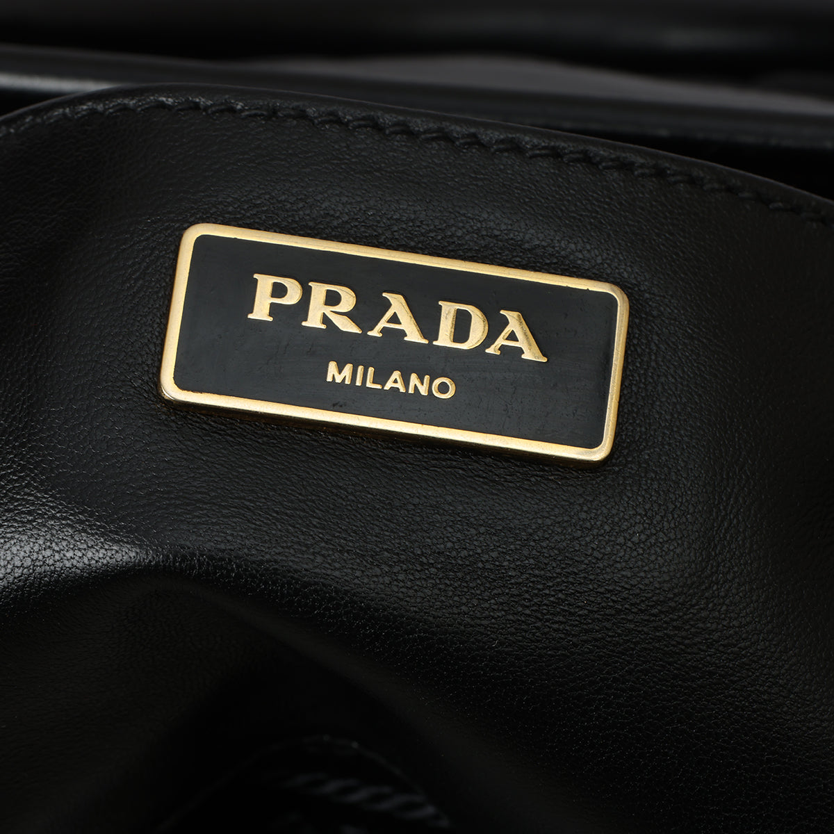 Black Gaufre Tessuto Nylon Frame Shopping Tote Bag