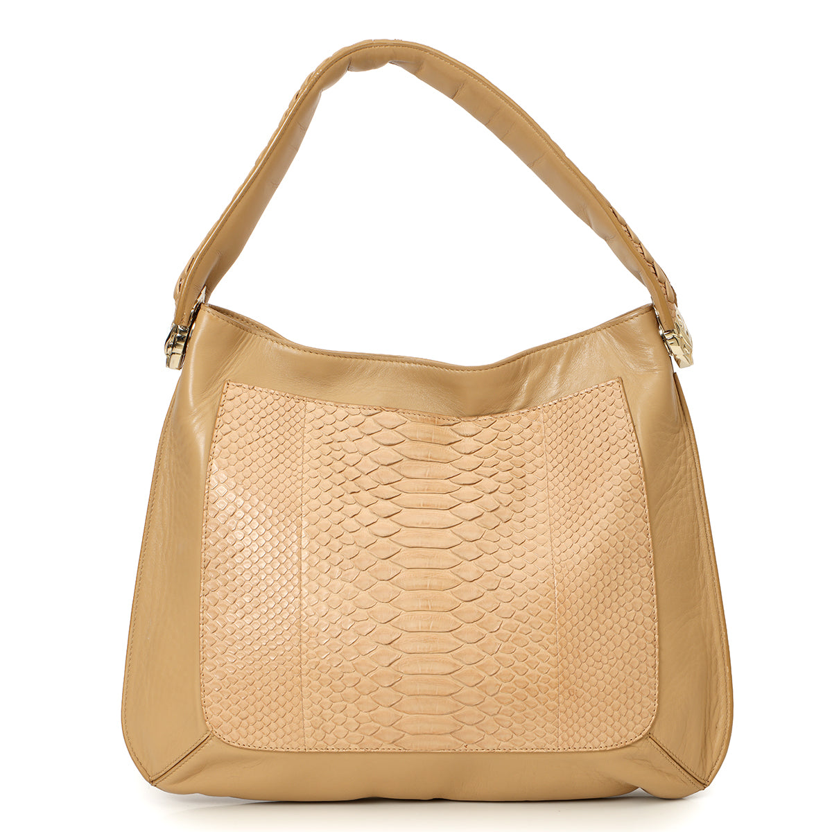 Nude Python Braided Hobo Bag